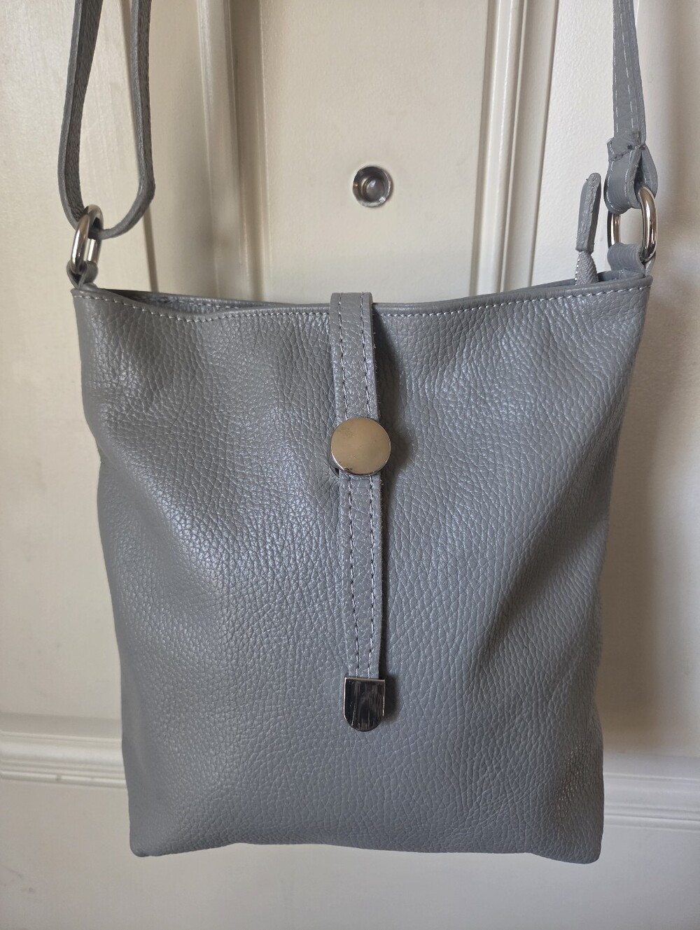 TANO Grey Leather Crossbody Bag 🍁🍂